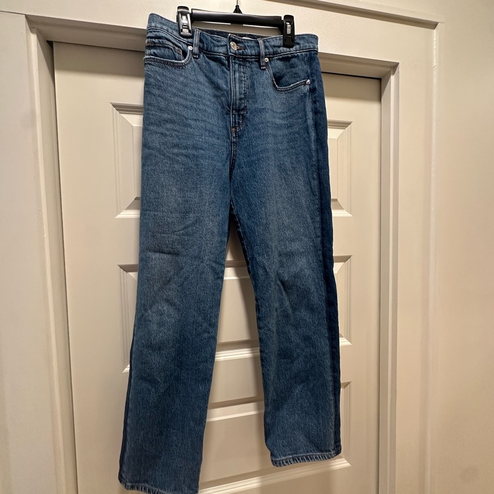 Loft cropped straight leg jeanss